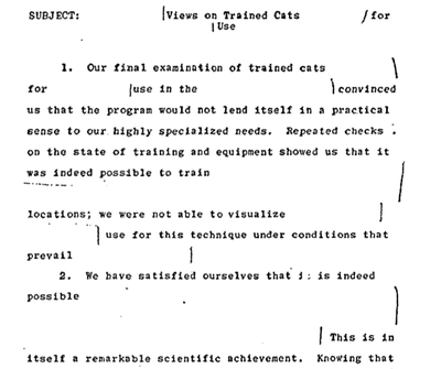 Weird Cold War Shenanigans — Operation Acoustic Kitty(Note; this is not a joke, it was a real 