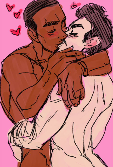 hackedmotionsensors:  for no reason here’s some smooches with Rhodey and Tony ahah