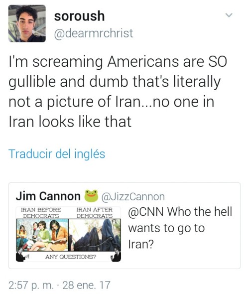 westafricanbaby: theblackmanonthemoon:  theweakenedstate:   ramenuzumaki:   I just read this on twitter…  This post needs to be shared, on newspapers, and in all the blogs.   Iran look lit   A lot of of Americans never travel that’s why they are unexposed