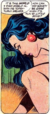 scarlettshazam:  Panel from Wonder Woman #279, May 1981 Diana asking the real questions 