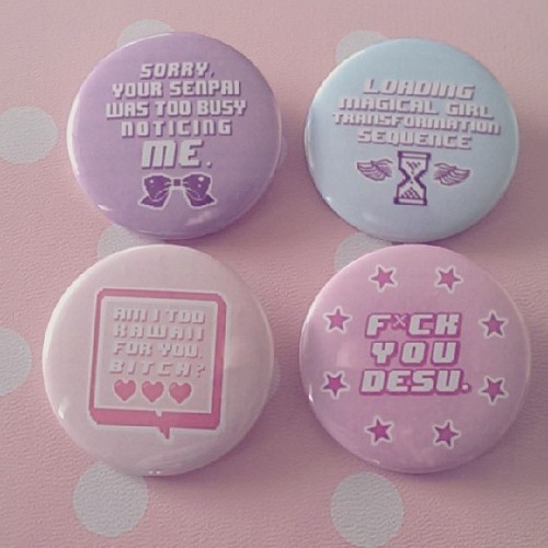 pastel-cutie:  My new buttons are really kawaii :3 