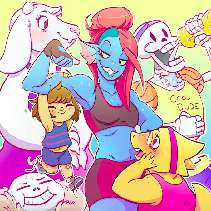kirstendoodles:  Group work outs are a blast when you have cool monster friens! Prints