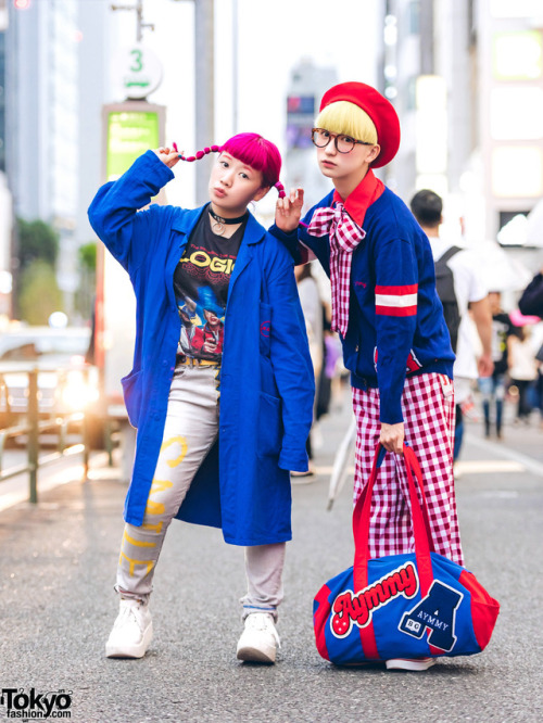 Karin (19) and P-Chan (18) - both dancers in the popular Japanese group Tempura Kidz - on the street