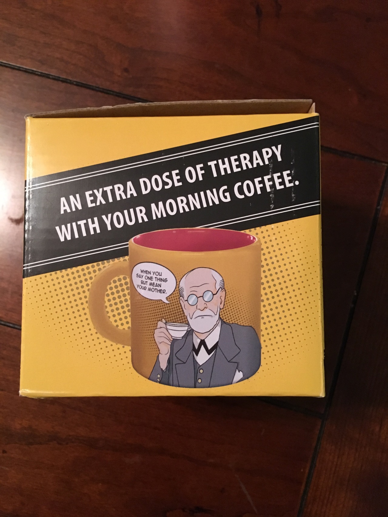 meliannesauce:  Kind of in love with my new Freudian Sips mug and the box it came