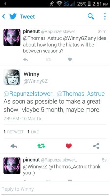 Pinenuttrekkie:  Ok So I Asked Winny About How Long The Hiatus Will Be Between The