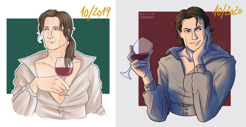 One Week of Terror, Day 3: free space redraw of a vampire james i made for the 2019 halloween-themed