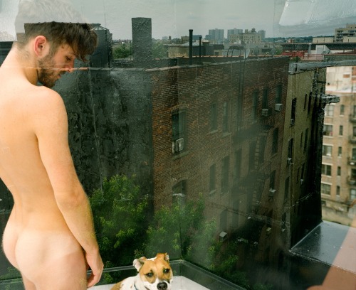 alexkingfilm: David Garton and his Pup // The Bronx // Medium Format Double Exposure 2015