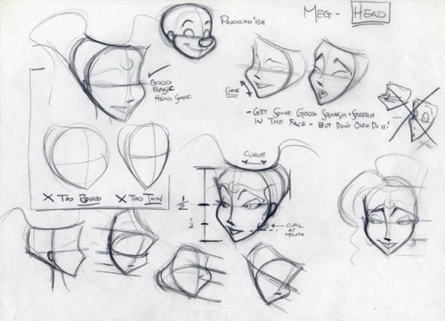 the-disney-elite:Ken Duncan’s model sheets for Meg from Disney’s Hercules (1997).