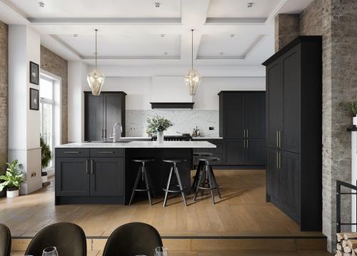 Grand black stained wood kitchen, it&rsquo;s a made up layout and design but pretty happy with h