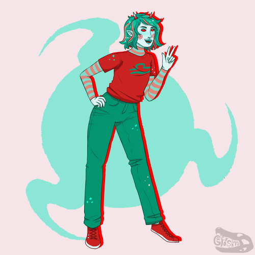 I try to escape Homestuck but it somehow always finds me again.[ID: A digital drawing of Terezi from