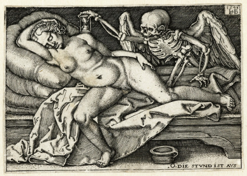 Hans Sebald Beham (1500-1550) (after Barthel Beham), &lsquo;Death and the Sleeping Maiden&rs