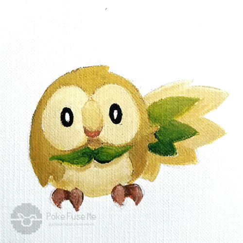 pokefuseme: Smol Rowlett Painting For reasons unknown my new fusion post vanished. &gt;_&gt;