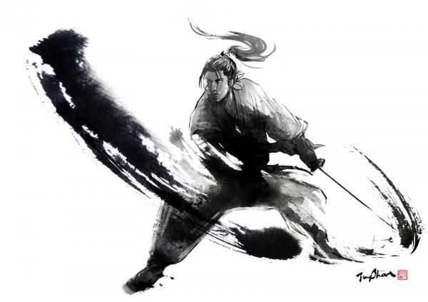 kungfutaichworld:  Wow, awesome kung fu painting!!  Chinese Sword      Beautiful