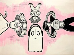 beckyhop: Inktober 2018 #2 - Tranquil Ghosts and guest partaking in the Blook family tradition. ( My comic | My Patreon ) Please do not remove description and/or links 