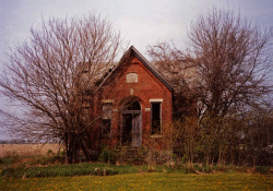 :  Abandoned schoolhouse. Nappanee, Indiana.