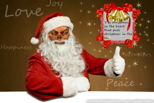 charonmotivationalposts:  We here at Charon Motivational Posts wish you a merry christmas! And Charo