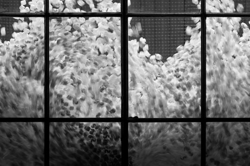 myampgoesto11: Artist Zimoun Creates a Storm of Styrofoam in a Swiss Museum  36 ventilators, 4.