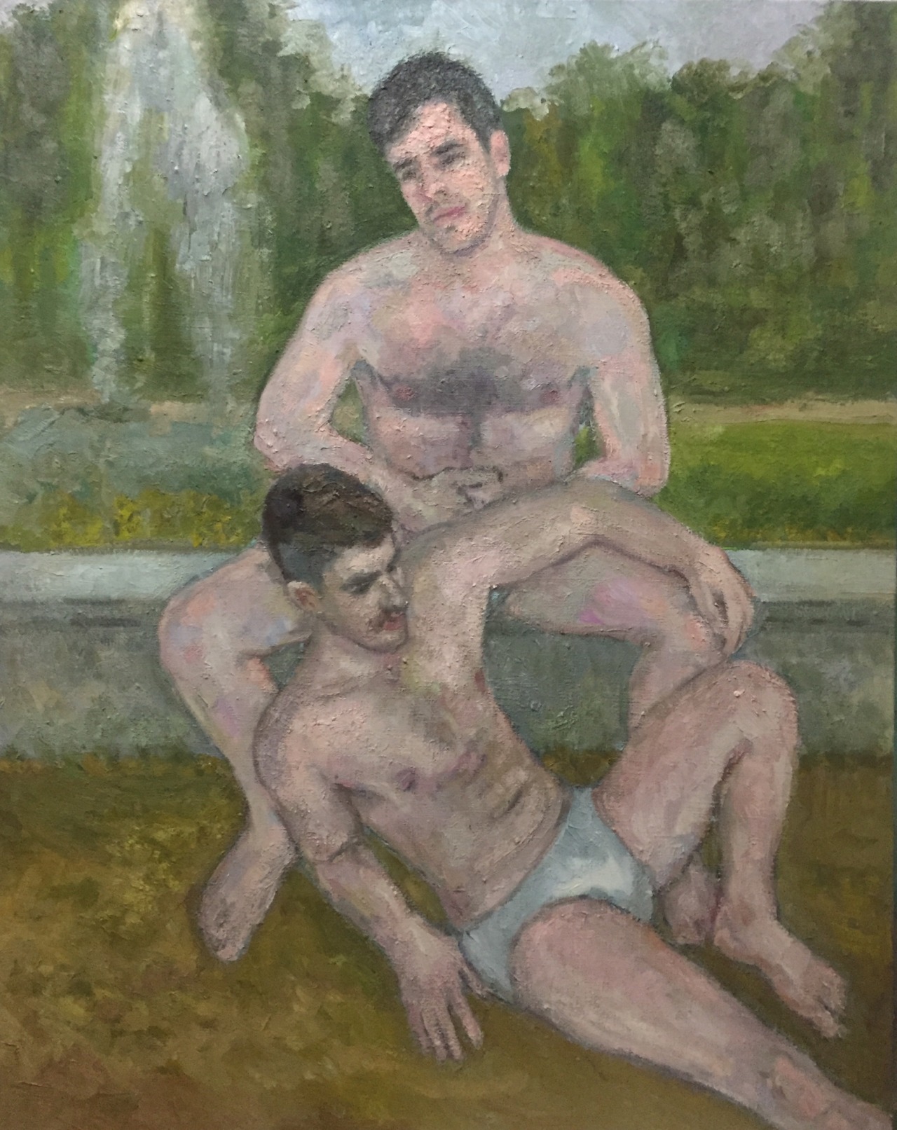 Porn ydrorh:Two Men, 2021, Oil on canvas, 145x115 photos