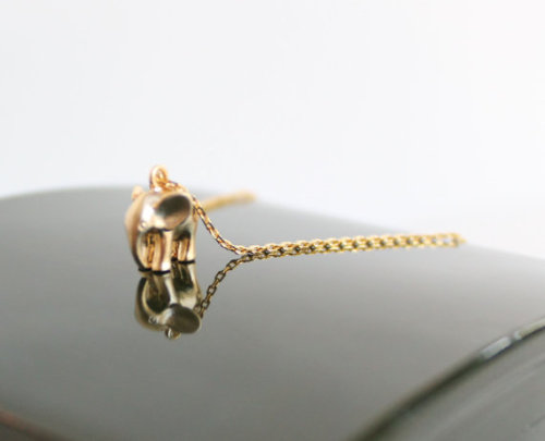 lesstalkmoreillustration:Tiny Elephant Necklace By Cleocollections On Etsy*More Things & Stuff