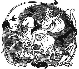 Odin rides Sleipnir