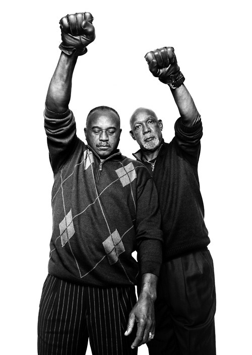 conveyerofcool:      Cool Photography: Black Power  Tommie Smith & John Carlos then and now. The message is still the same Black Power. Conveyer Of Cool “Stay COOL” Tumblr | Facebook    