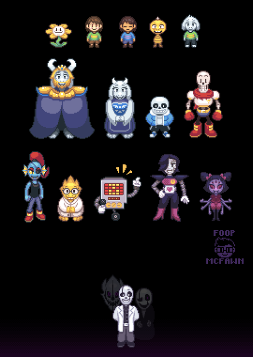 foop-mcfawn:  I started drawing Undertale sprites and I couldn’t stop ;-; Undertale owned by Toby Fox, etc. etc. 