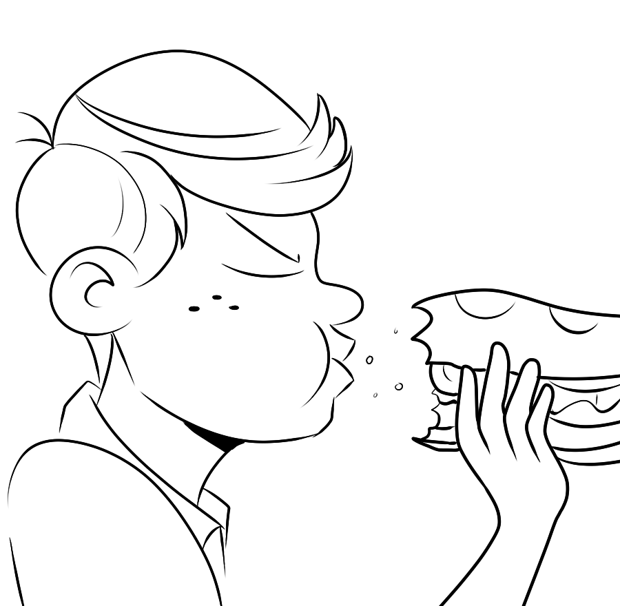 chillguydraws: Never challenge Lynn to a sandwich eating contest. Based on this.