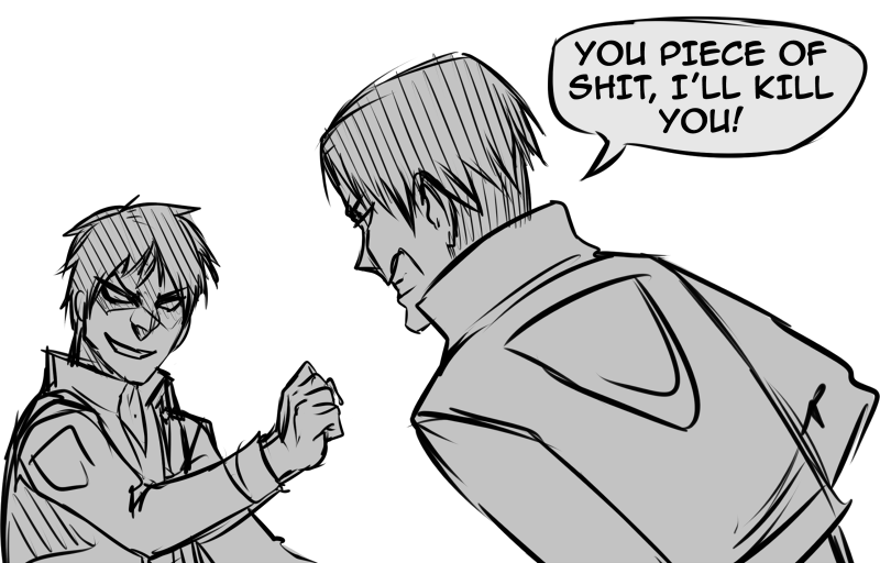 moni158:  Anyone else think Eren looks older than Levi? :/ which is funny because