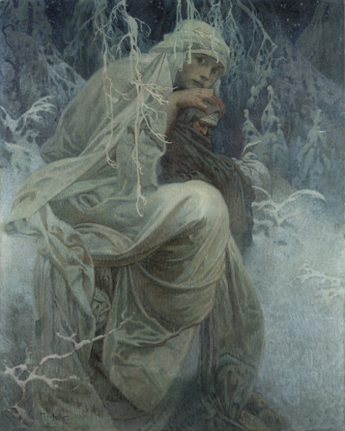 silenceforthesoul:Alphonse Mucha - A Winter Tale