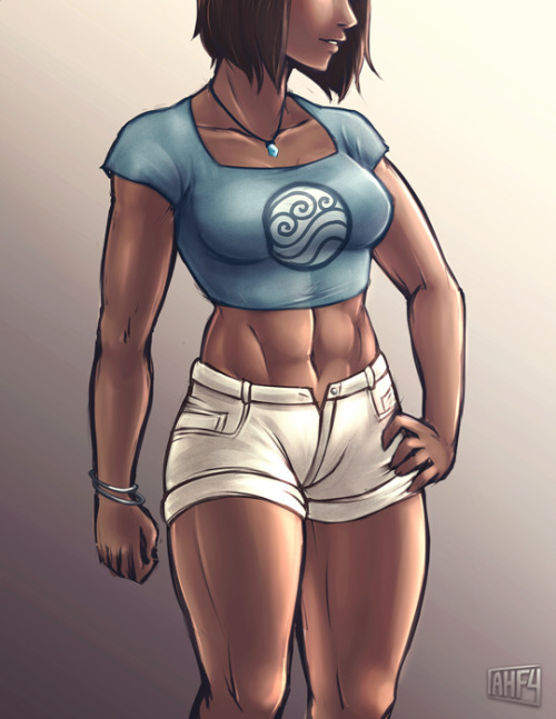 an anatomy/shading study that turned into a korra dress up thing ;w;other alt. variations @ patreon