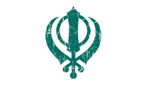 usa-fashion-fever:  Scratched Teal Blue Sikh Khanda Symbol on Black Trucker Hats