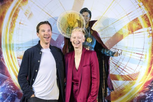 President of Marvel Studios and Producer Kevin Feige, Benedict Cumberbatch, Tilda Swinton and Direct