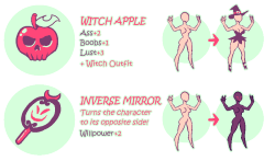 supersatansister:  NEW POWERUPS!Finally! Here’s some of the most requested powerups, and some I wanted to make too. Check the full updated list here:- Sexy Powerups List  -Still need to work in the prices for the new ones, but I need to test them out