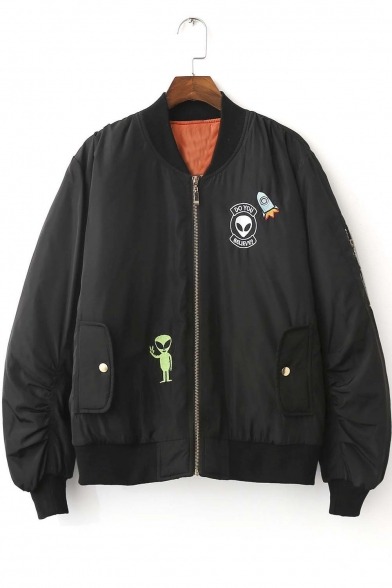 isteadybouquetrunaway: Unisex Bomber Jacket (24% - 40% Off) Rocket //  Alien  Cactus