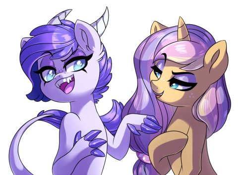 chaostheoryandcookies:  “Darlin’, I invented fabulous!”  “Puh-lease, darling. I perfected it!”  Magnolia May faces off against Kilala97’s Crystal Clarity in some sort of…extradimensional sass battle? They will either destroy each other in