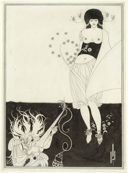 harvard-art-museums-drawings:The Stomach Dance, Aubrey Vincent Beardsley, 1893, Harvard Art Museums: