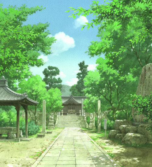 anime-backgrounds:  A Letter to Momo. Directed by Hiroyuki Okiura. Created by Production I.G.