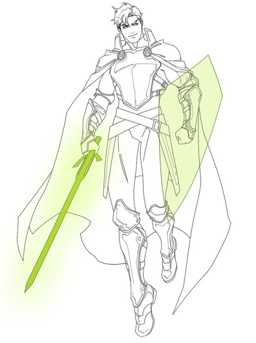 k-axani: Emerald Knight Hal. Au, designed by myself. Only that sword is from kingdom come. A big gl 