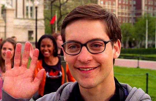 peter parker glasses gif