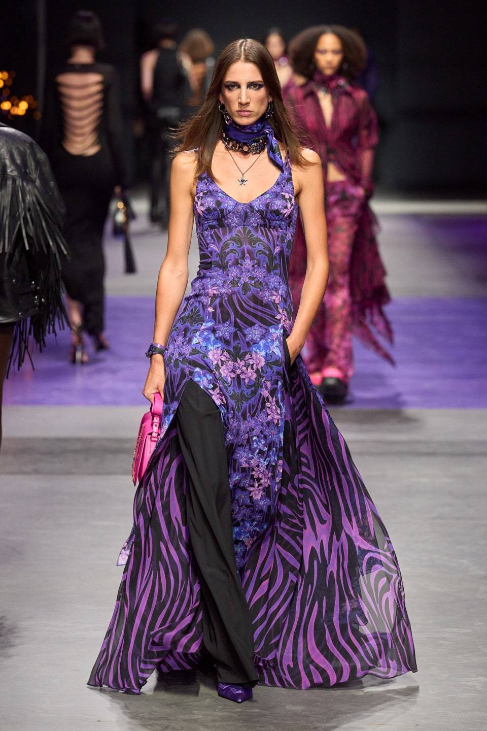 Versace Spring 2023: Goths, Brides, and Directional Purple