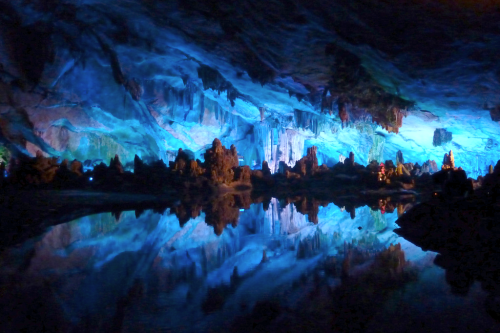 nubbsgalore: the reed flute cave in guilin, southern china, was carved out of the karst limestone mo