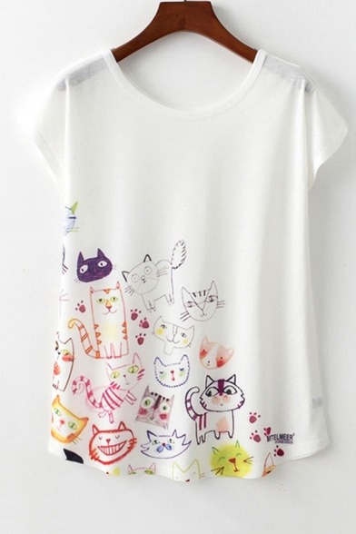 bigbig8899: Fresh Style Printed T-Shirts  Rabbit&Carrot - Rabbit  Letter Fish - Letter Cat  Cartoon Face - Cats  Cat Face - Black Cat  Yey Yasss - Letter Fish Girls are born to be lovable, click them!! 