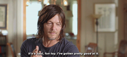 reedusnorman:  “How much do you love being the one with the crossbow?” 