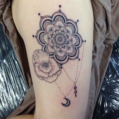 More fun ones! #mandala #flower #charms #stipple #tattoo #tattoosforwomen #enjoytroy #pixelsandpints #msdixiestattoo