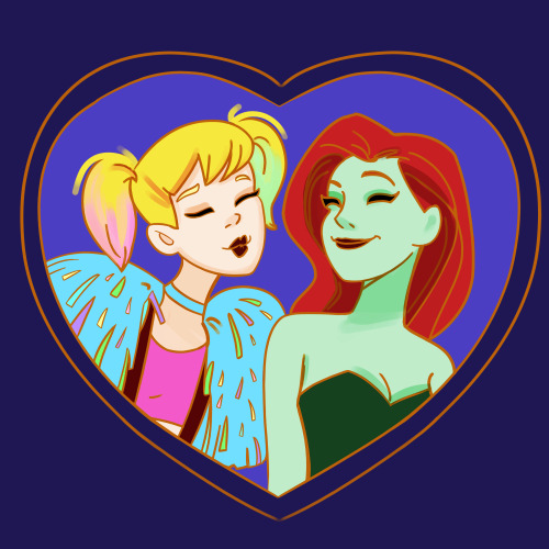 I’m making a Harley Quinn x Poison Ivy pin! They’re my fave DC couple. I love them…..