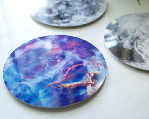 Round metal space prints, Trisha Thompson Adams