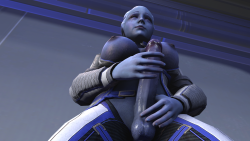 littlemuse101:  Liara having a quick jerk in the hall way. Source Model Credit: Lord Aardvark 