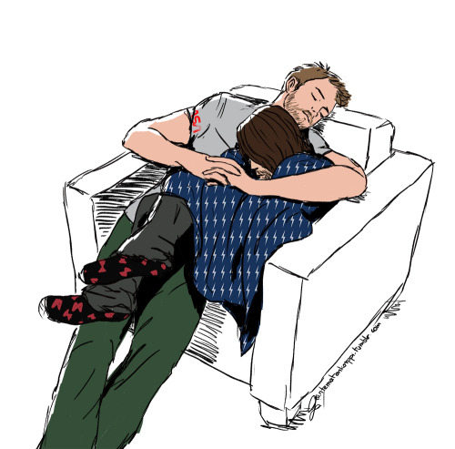 tuntematonkorppi: anon requested steve and bucky snoozing all cuddled up in each other. bucky likes 
