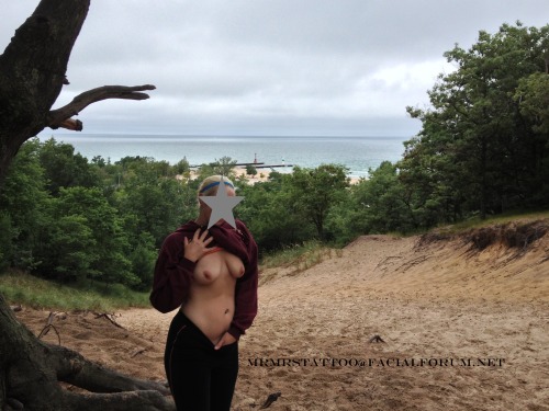 mrmrstattoo:  Some camping fun Mr T and I had at the top of a sand dune overlooking lake Michigan! <3 