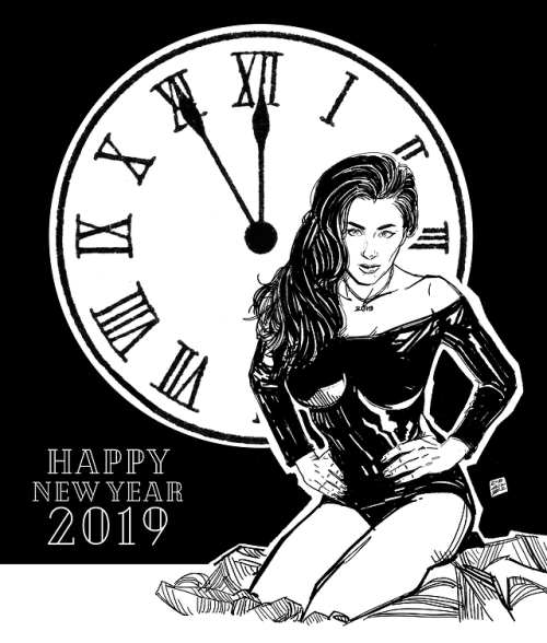 Happy New Year 2019!The idea here was to do one of those new years pinups from the 40s and 50s w/ th